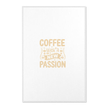 Coffee With a New Passion Area Rug — Minimalist Coffee Quote Kitchen Rug