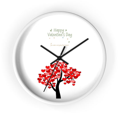 Valentine Heart Tree Wall Clock | Happy Valentine's Day design