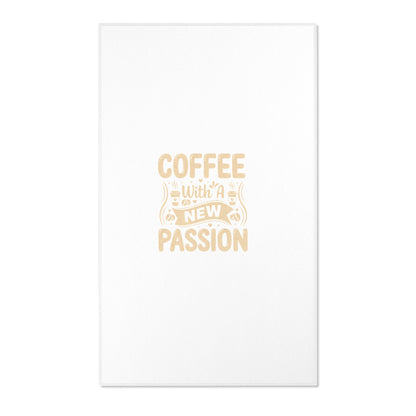 Coffee With a New Passion Area Rug — Minimalist Coffee Quote Kitchen Rug