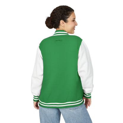 Letterman Jacket — Pink USA Peace Hand Graphic