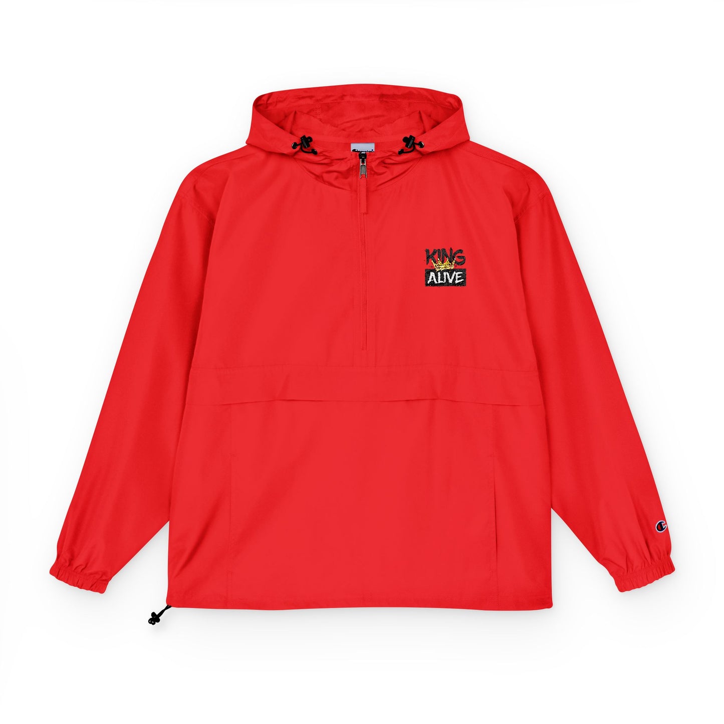 Anorak Jacket — Bright Packable Windbreaker with 'KING' Graphic