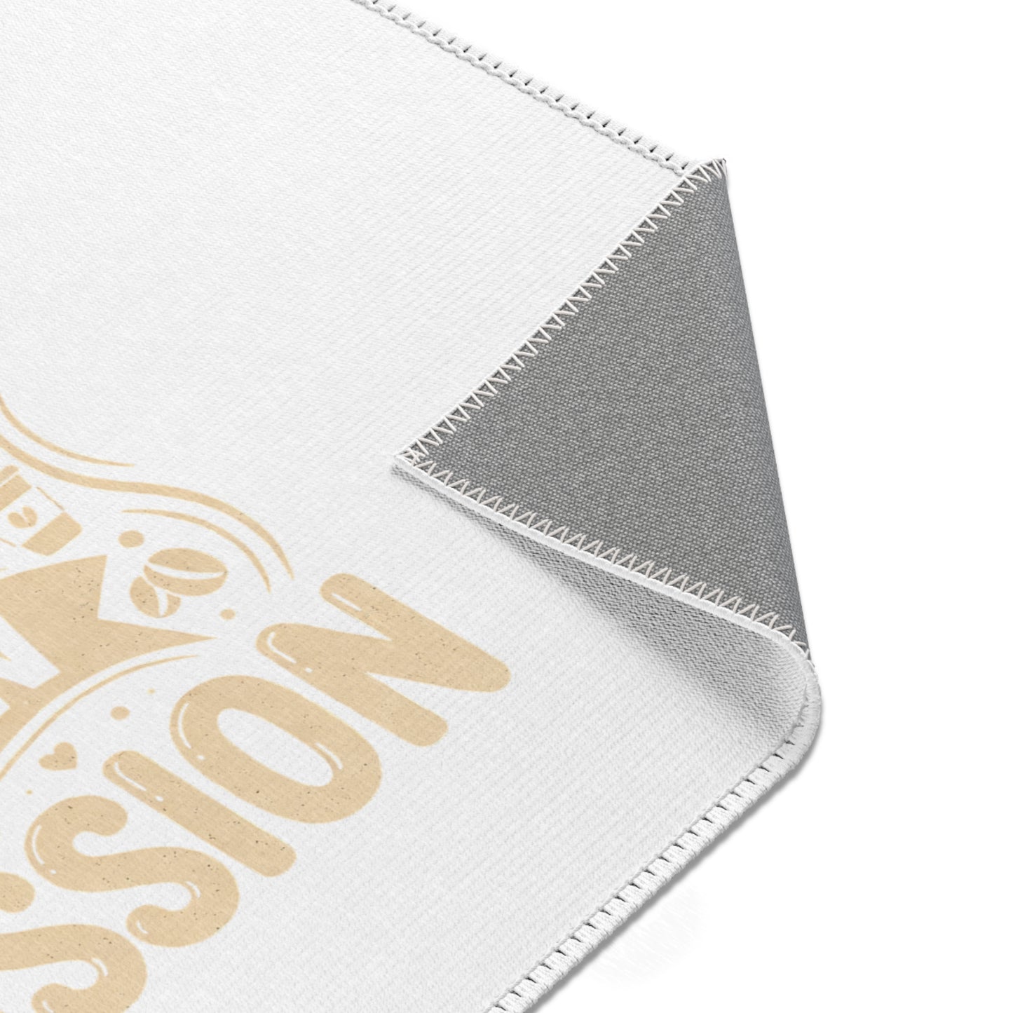 Coffee With a New Passion Area Rug — Minimalist Coffee Quote Kitchen Rug