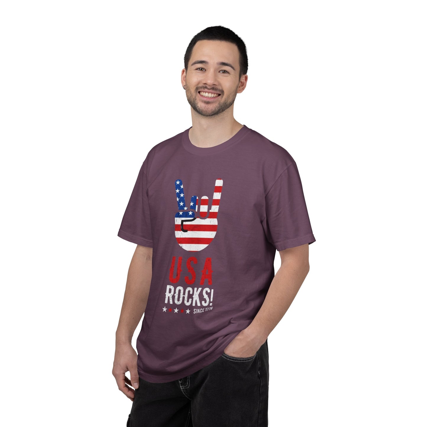 USA Rocks! Flag Hand Gesture T-Shirt