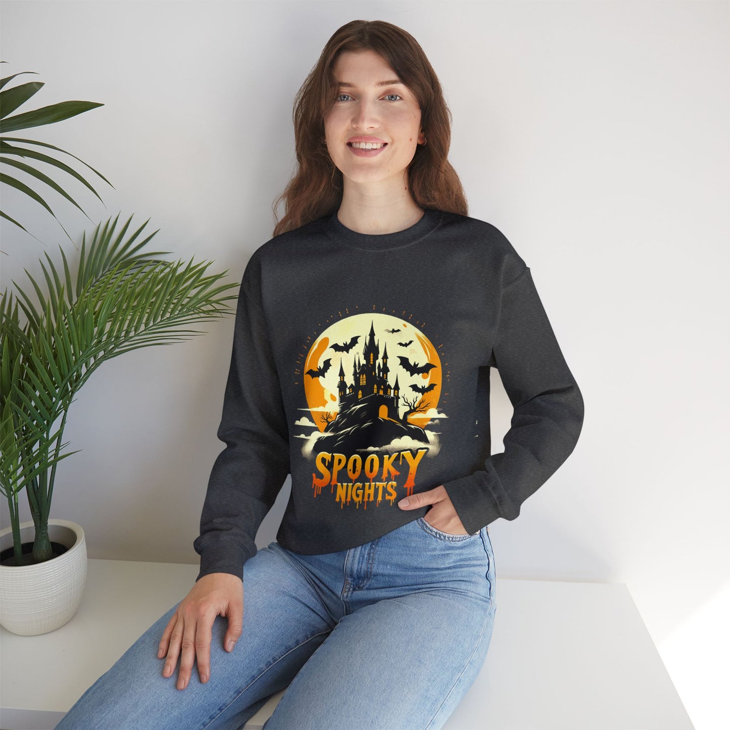 Spooky Nights Sweatshirt — Halloween Haunted Castle Crewneck