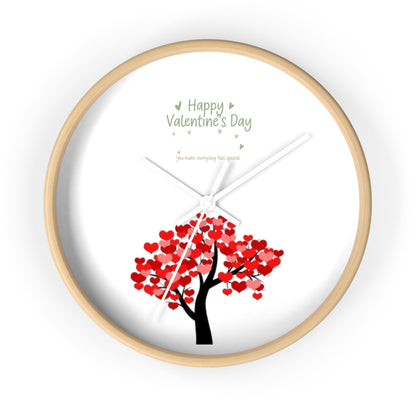 Valentine Heart Tree Wall Clock | Happy Valentine's Day design