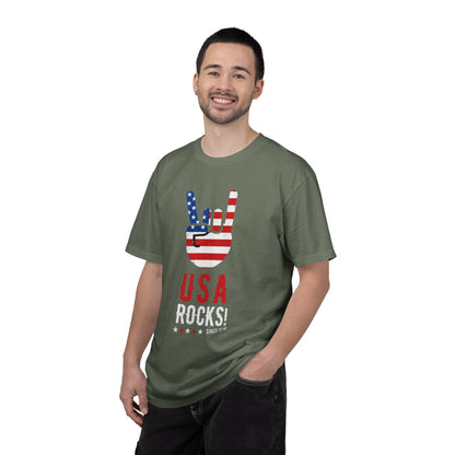 USA Rocks! Flag Hand Gesture T-Shirt