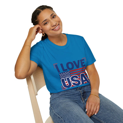 I Love USA T-Shirt — American Flag Patriotic Tee for 4th of July