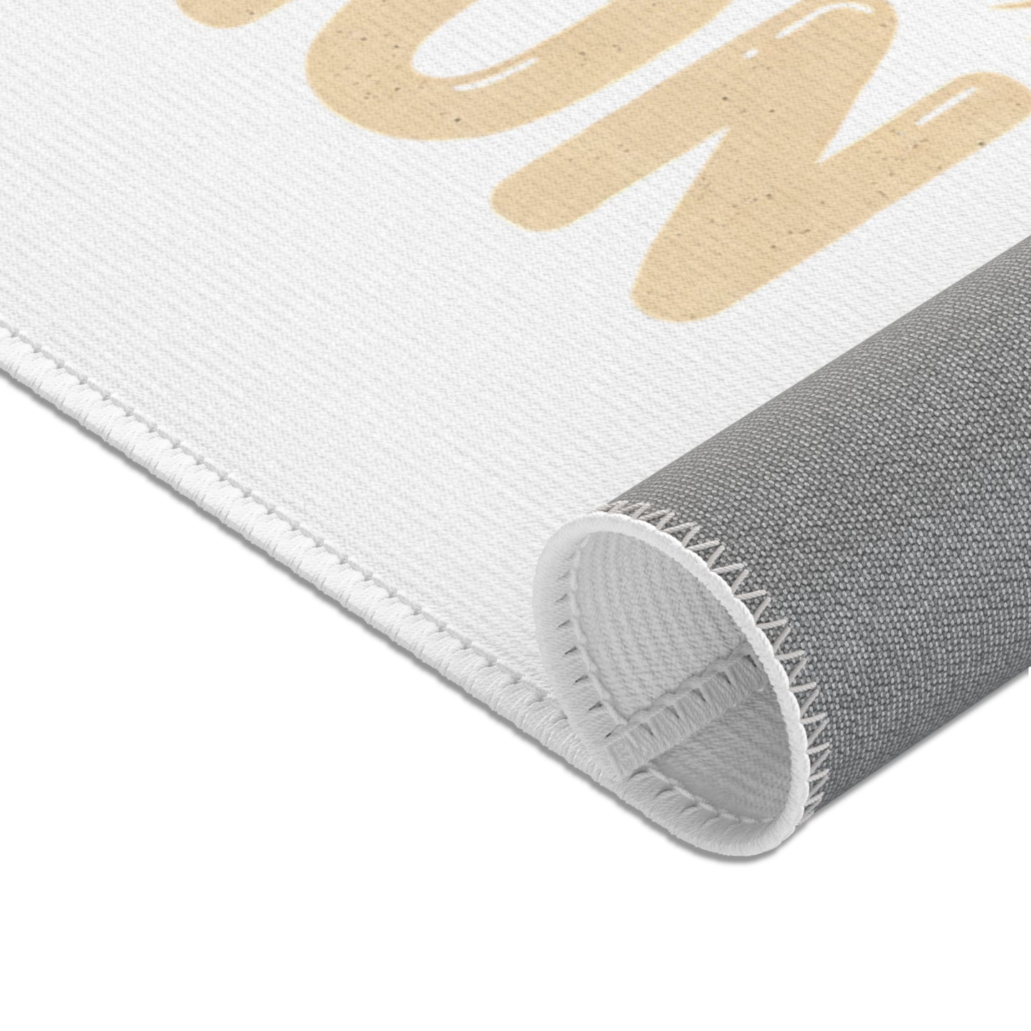 Coffee With a New Passion Area Rug — Minimalist Coffee Quote Kitchen Rug