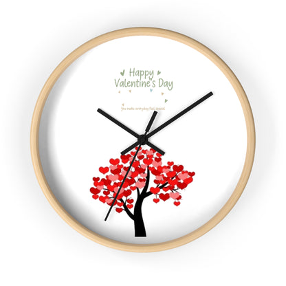 Valentine Heart Tree Wall Clock | Happy Valentine's Day design