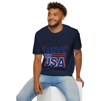 I Love USA T-Shirt — American Flag Patriotic Tee for 4th of July