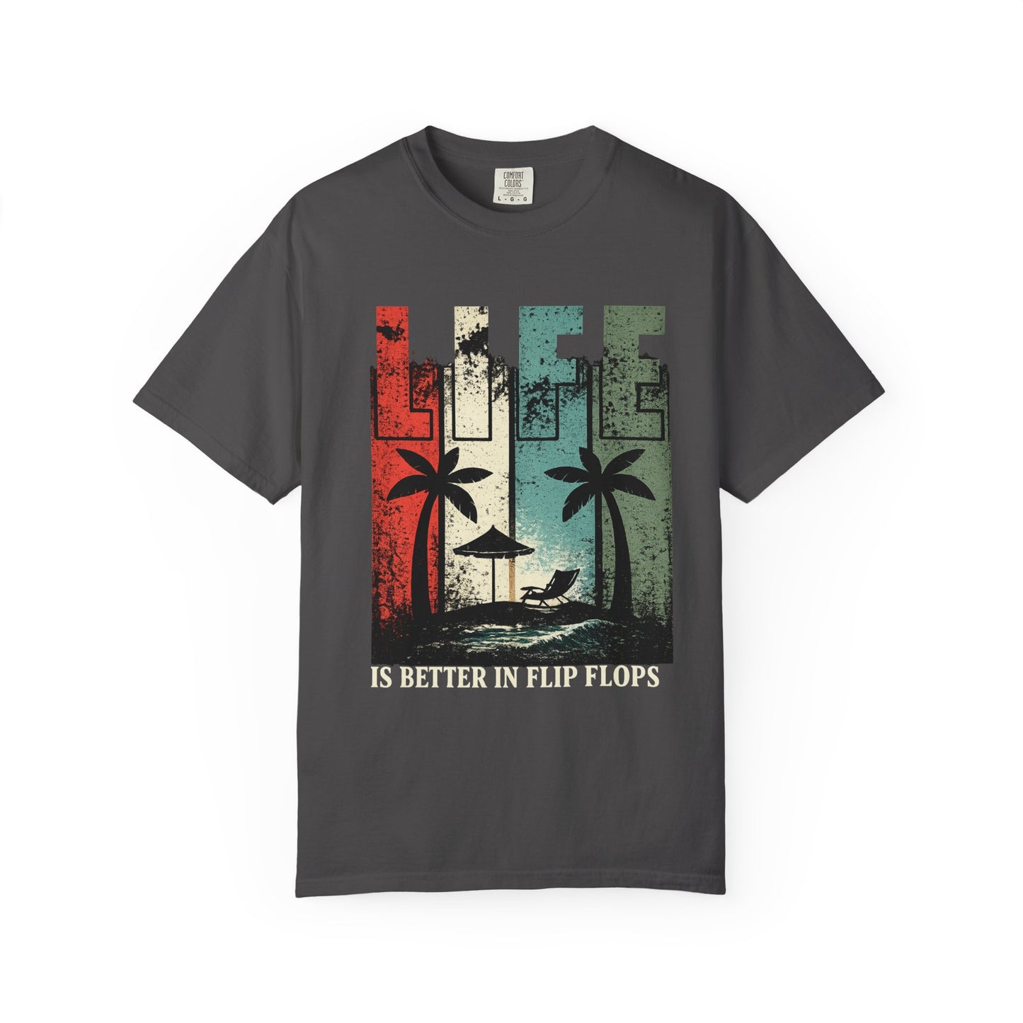 Life Is Better in Flip Flops T-Shirt — Vintage Beach Palm Tree Tee