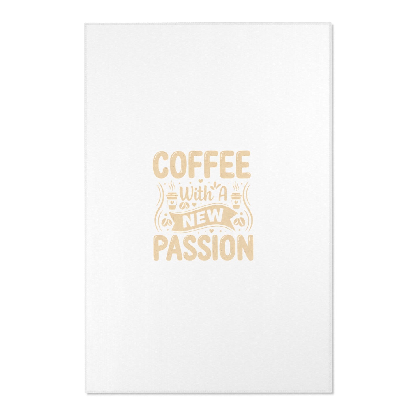 Coffee With a New Passion Area Rug — Minimalist Coffee Quote Kitchen Rug