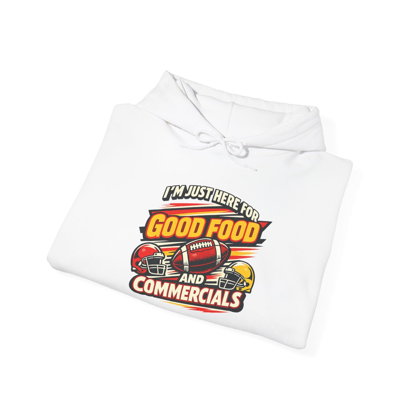 Game Day Vibes Hoodie | I’m Just Here for Good Food and Commercials Hooded Sweatshirt